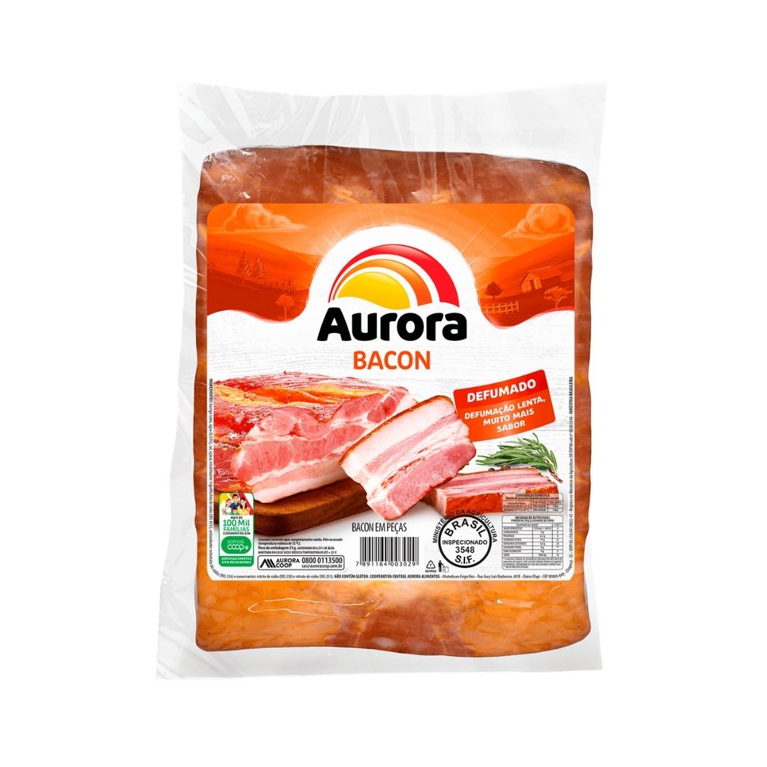 Bacon em Peça Defumado Aurora (Kg / Caixa) | Sabores do Norte