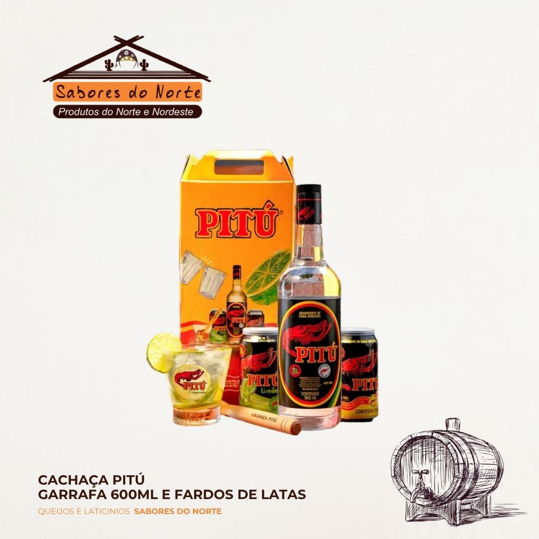 Cachaça Pitú (Garrafa 600ml e Fardos de Latas)