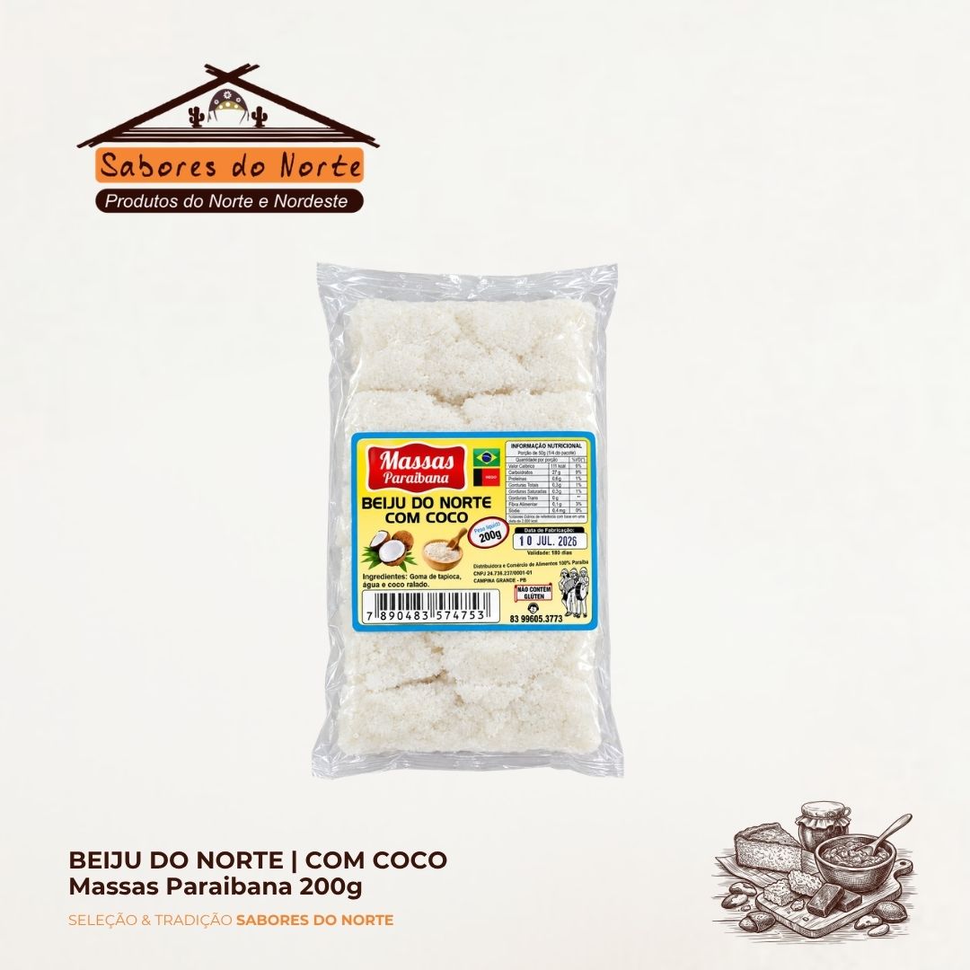 Beiju do Norte Massas Paraibana 200g (Canoinha Sal, Coco e Goiabada) - Imagem 3