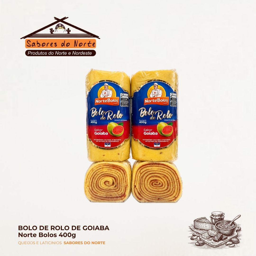 Bolo de Rolo Norte Bolos 400g (Goiaba e Doce de Leite) - Imagem 2