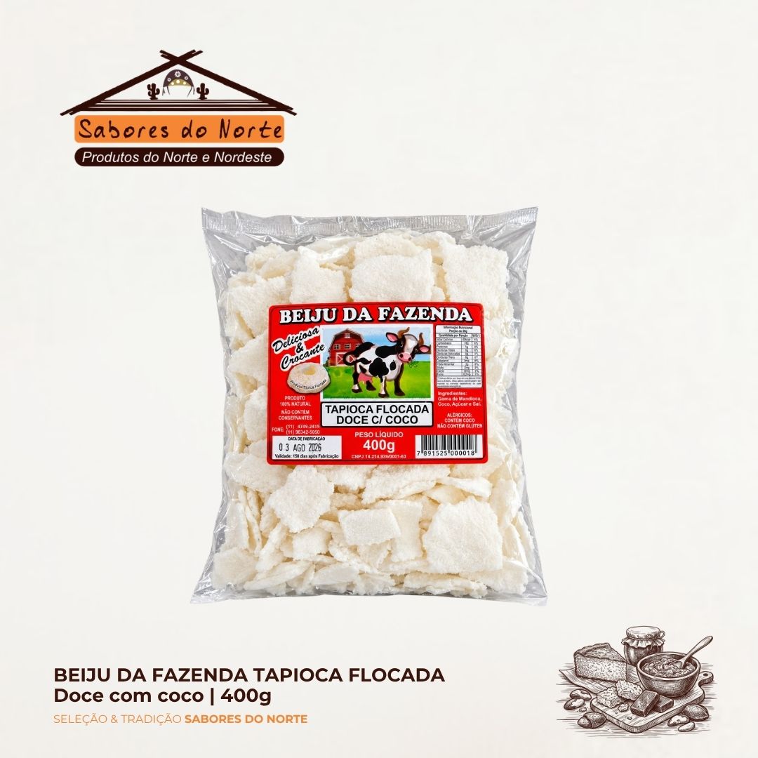 Beiju da Fazenda Tapioca Flocada (400g e 5kg) - Imagem 4